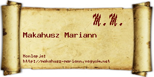 Makahusz Mariann névjegykártya
